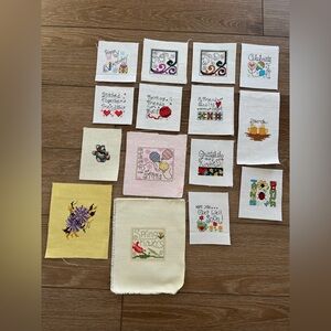 Handmade Completed Cross-stitch Lot of 15 Ready to Frame or Gift